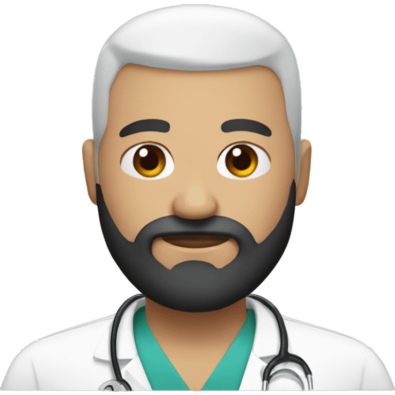 Bald head doctor crown black beard emoji