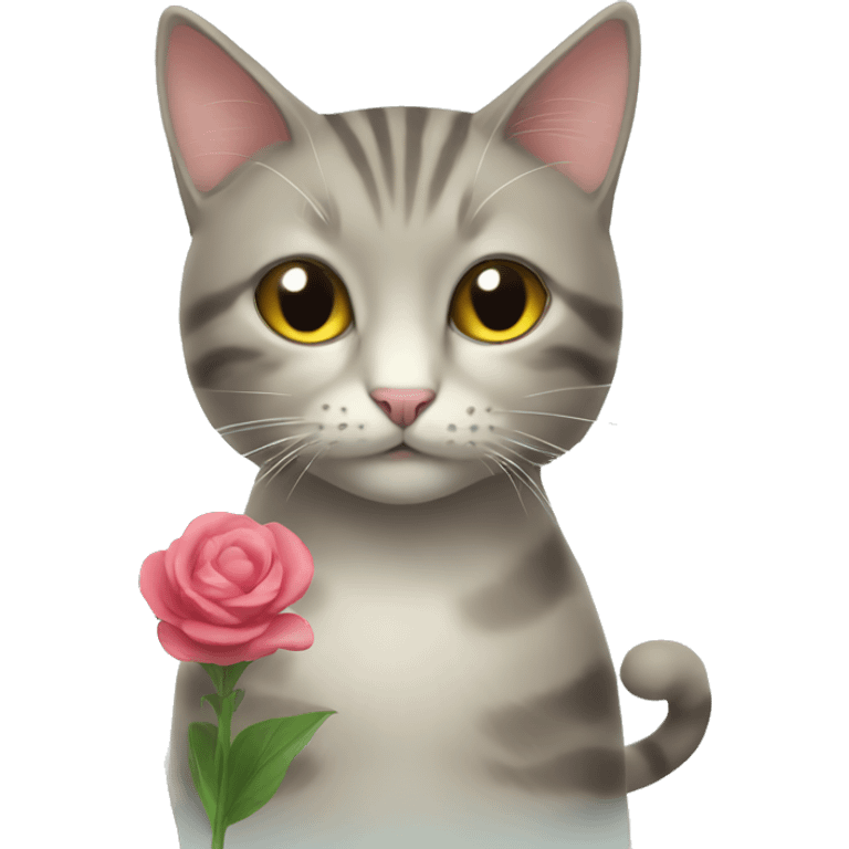 CAT With a flower  emoji