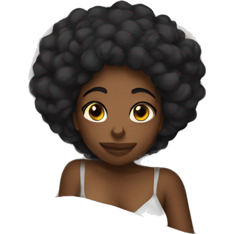 Black girl in bed emoji