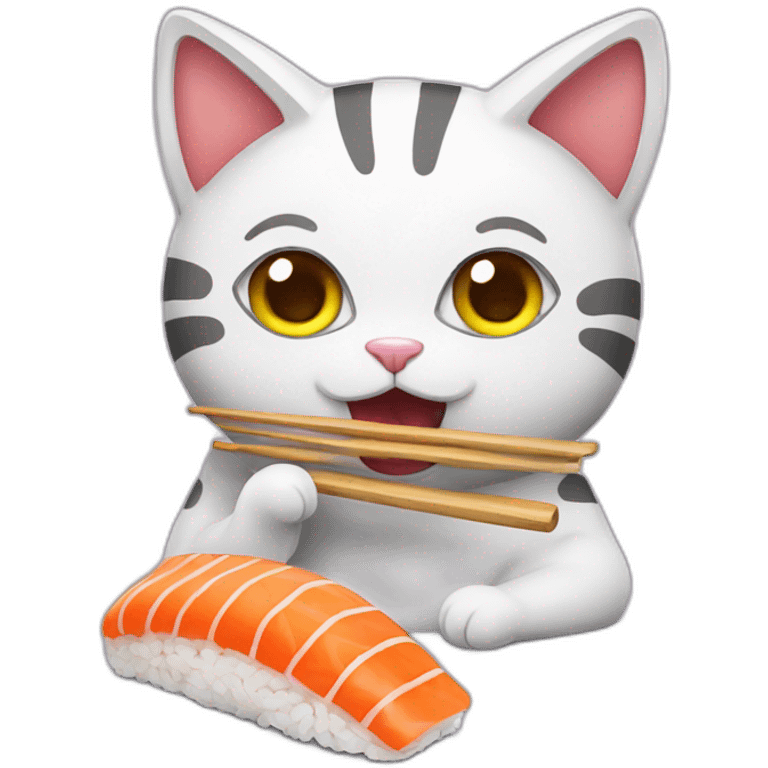 cat eating sushi emoji