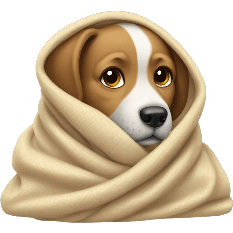 Dog wrapped in a blanket emoji