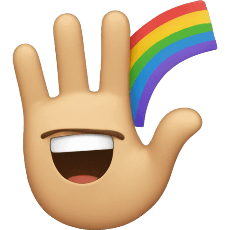 Rainbow waving emoji