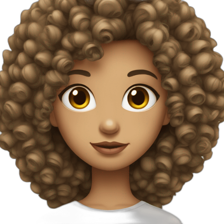 Fille cheveux affro metice clrai yeux asiat emoji