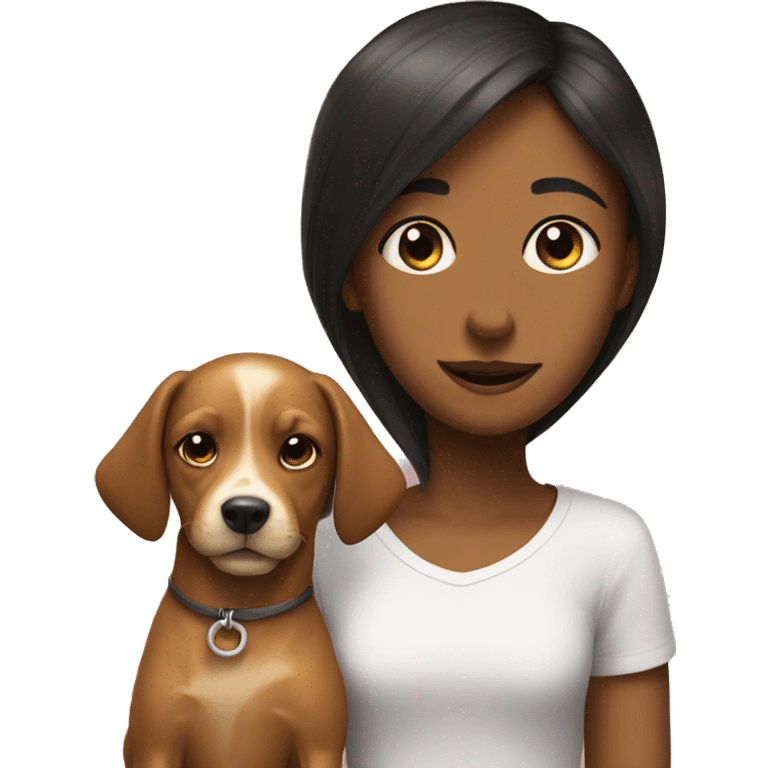 dog with girl emoji