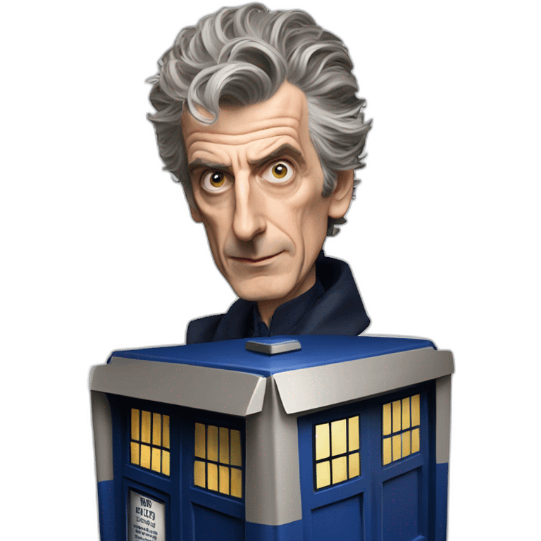 Peter Capaldi with the TARDIS emoji