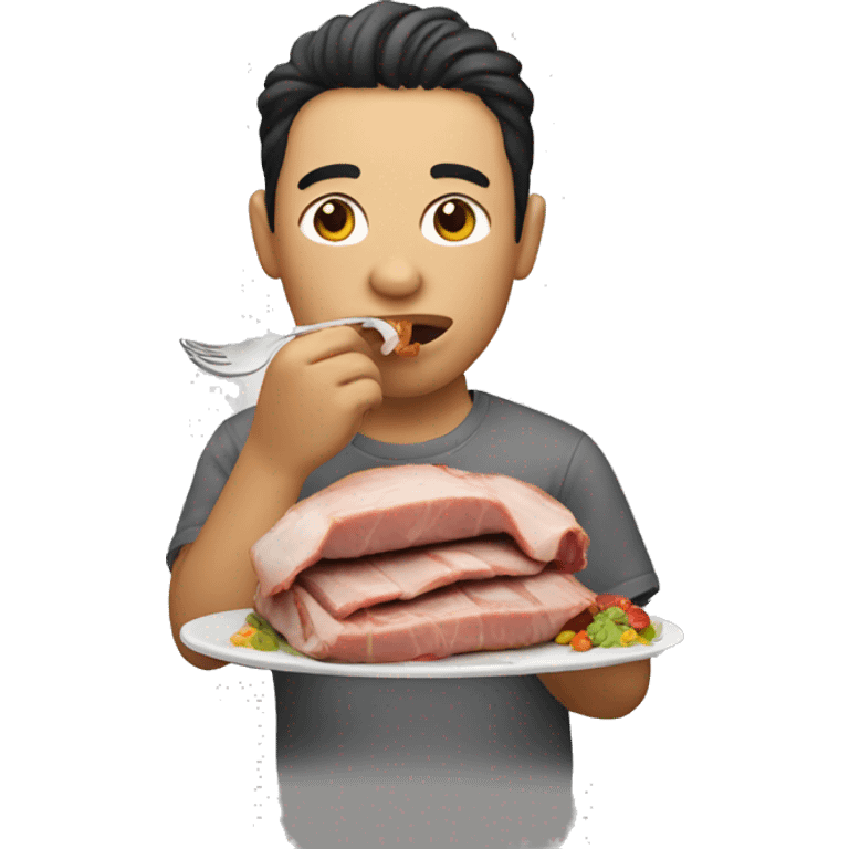 Person eating pork emoji