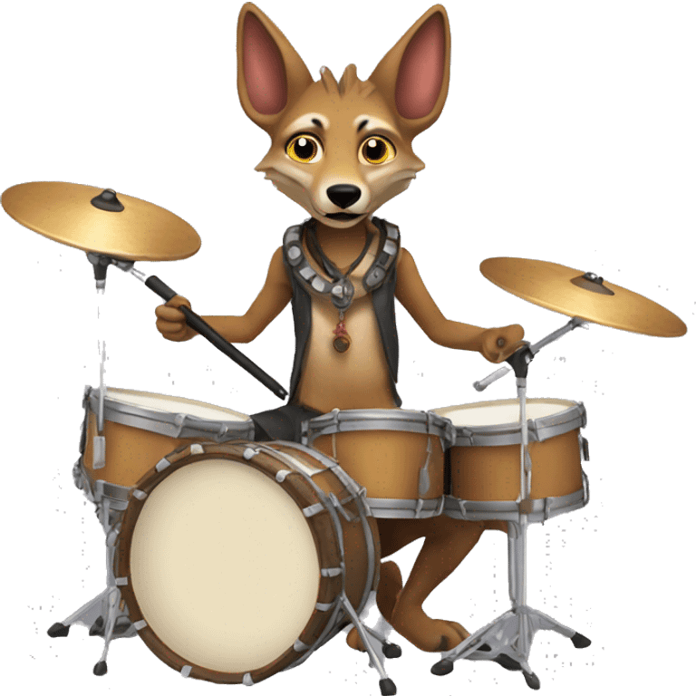 jackal with drums emoji