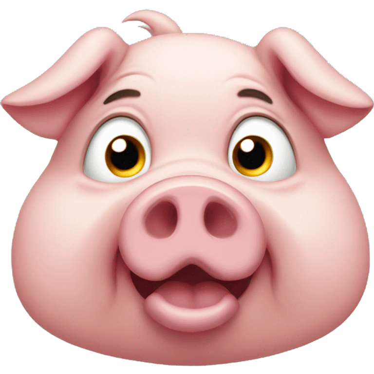 A pig that has its mind blown emoji