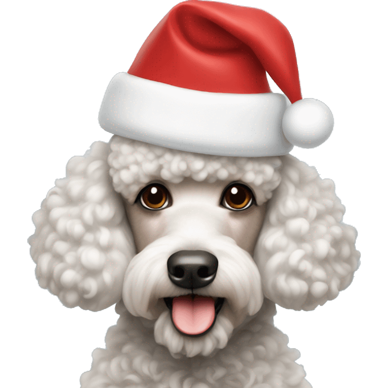 Poodle with Santa hat emoji