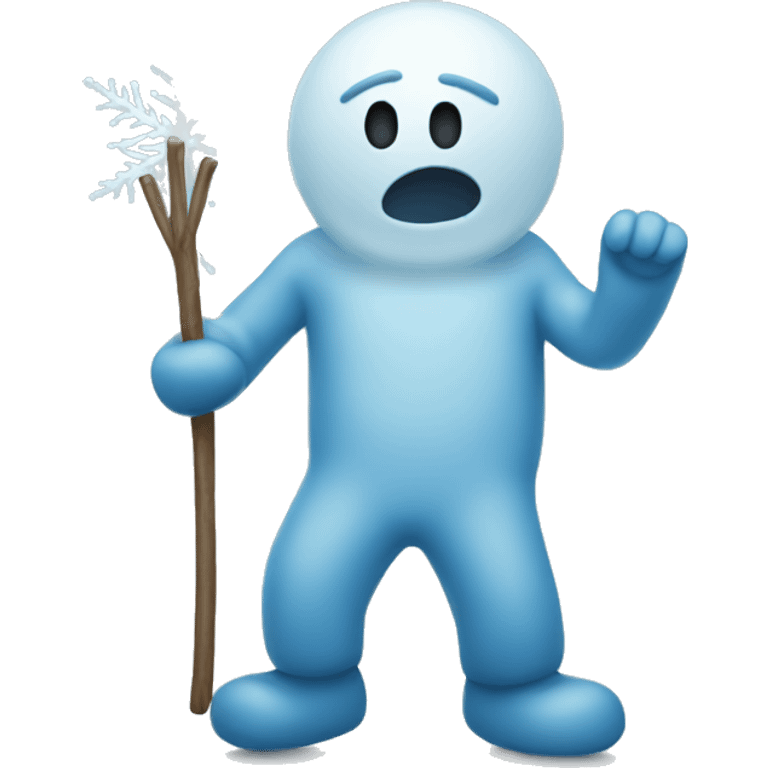 cold blue stickman freezing emoji