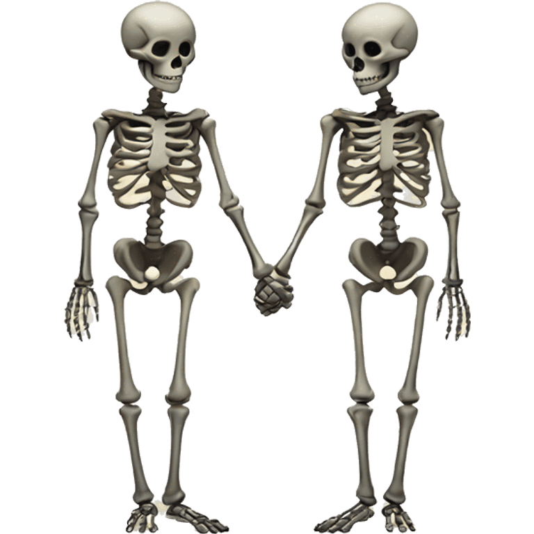 skeletons holding hands emoji