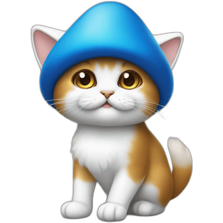 Smurfcat chat bleu champignon blanc sur la tete emoji