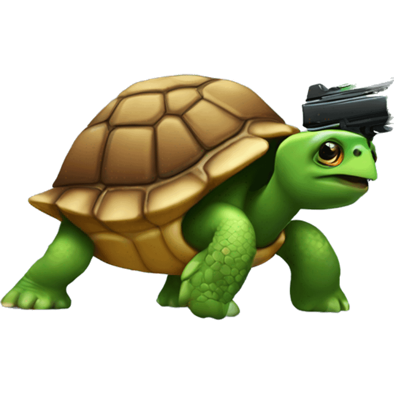 turtle with lasergun emoji