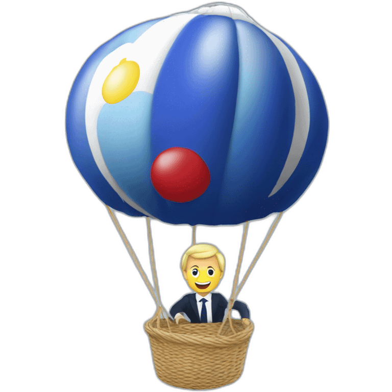 Macron Il le pen dans une montgolfière emoji