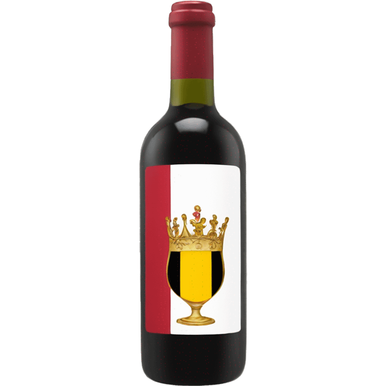 A wine bottle with the Belgium flag on the label emoji