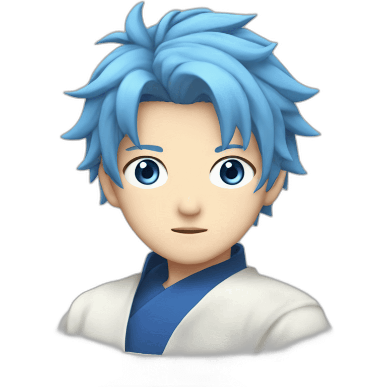 Satoru Gojo with blue eyes and blue hairs emoji