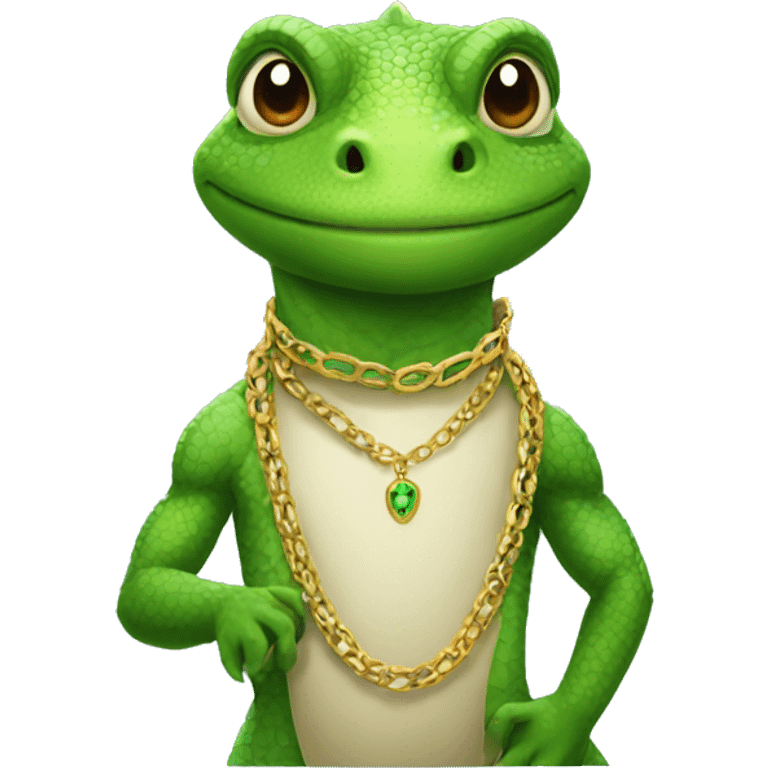 Lizard with a good necklace emoji