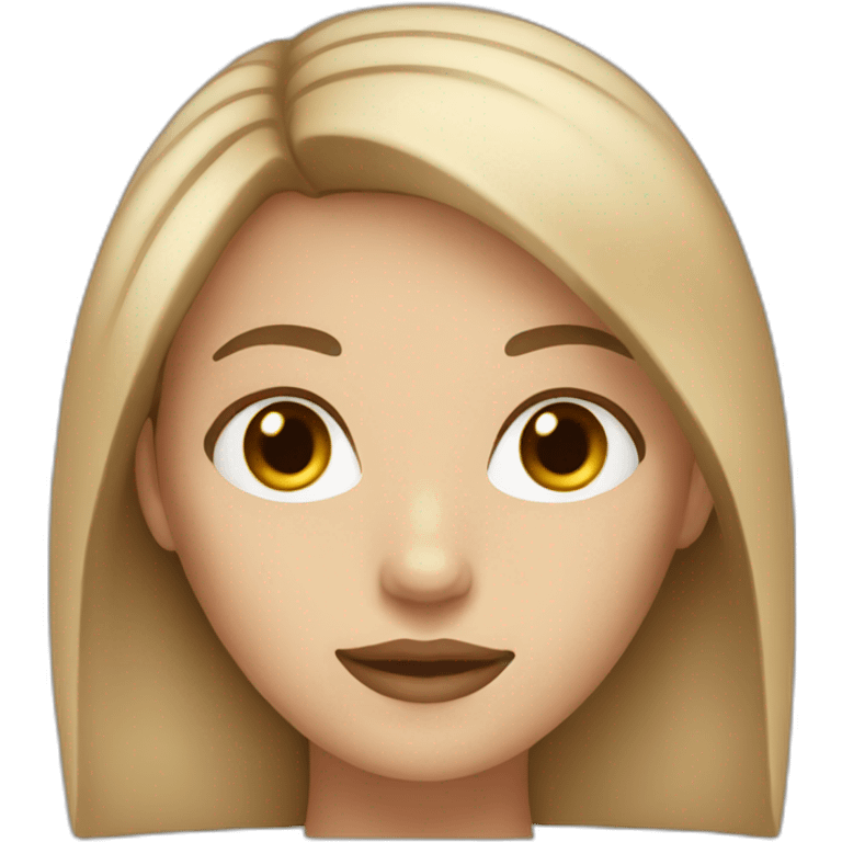 white woman with brown eyes and straight light brown hair emoji