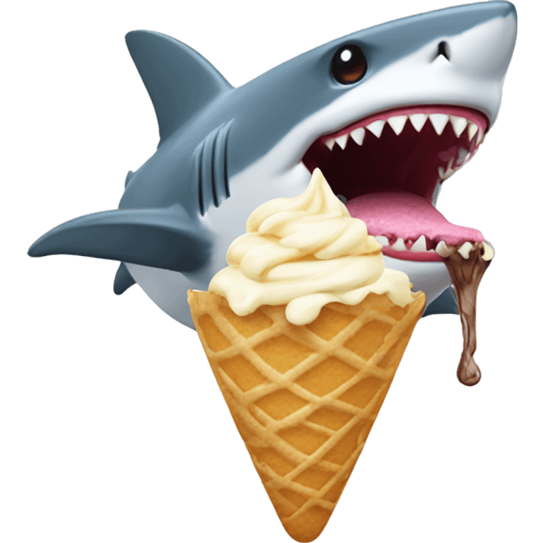 shark eating icecream  emoji