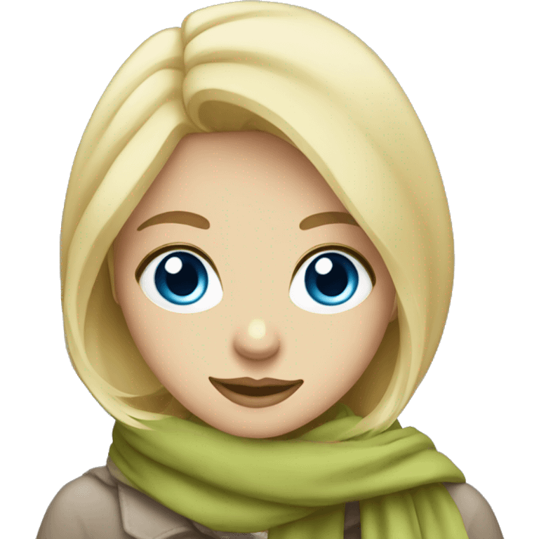 Blonde girl blue eyes with scarf on emoji