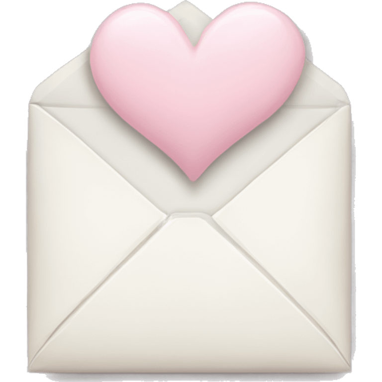 white envelope with a light pink heart emoji