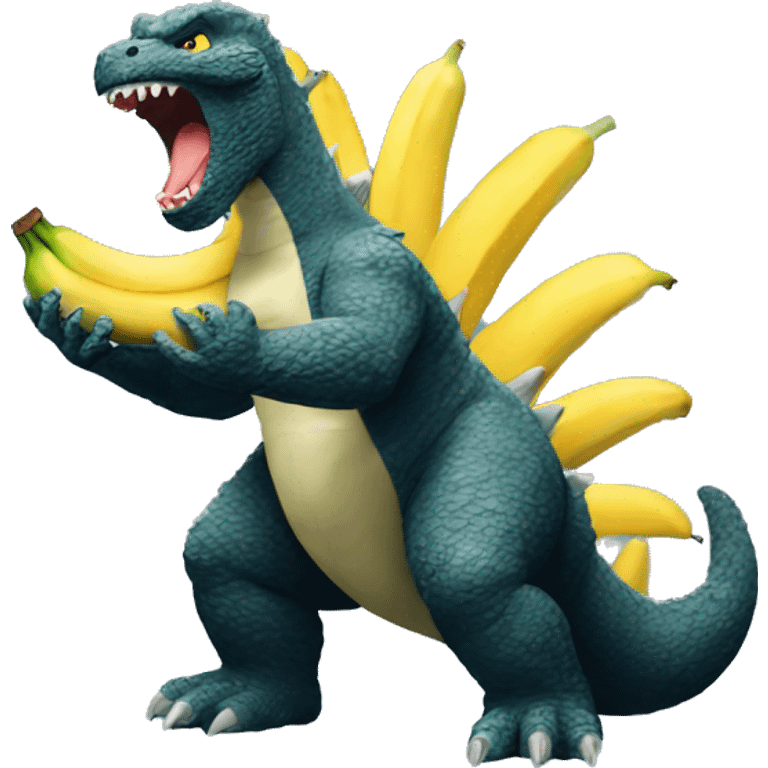 Godzilla eating a banana emoji