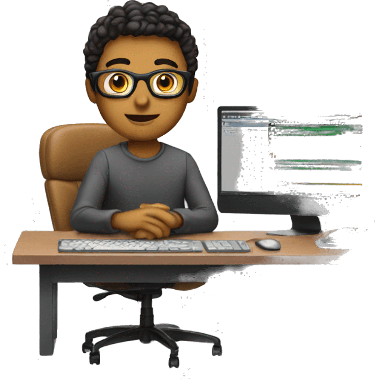 video editor with the desk and setup emoji