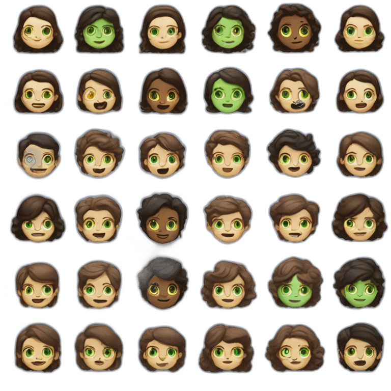 Girl with blue eyes and brown hair marry boy with green eyes and dark brown hair emoji