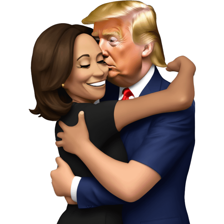 Kamala harris hugging trump emoji