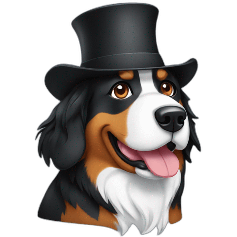 bernese mountain dog with a chef top hat emoji