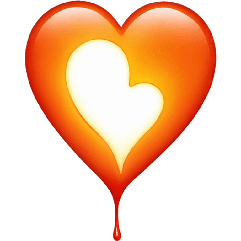 bleeding red heart shape glowing red-orange emoji