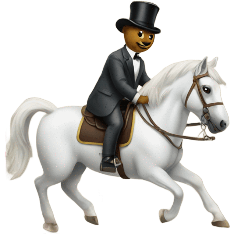 Dog riding a horse playing monopoly go emoji