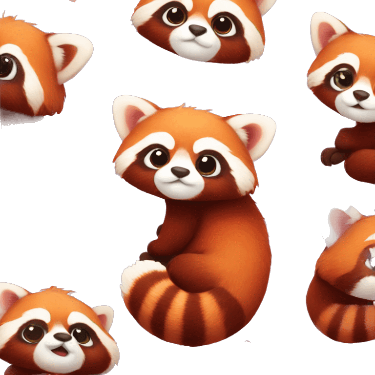 Red Panda with love hearts for eyes emoji