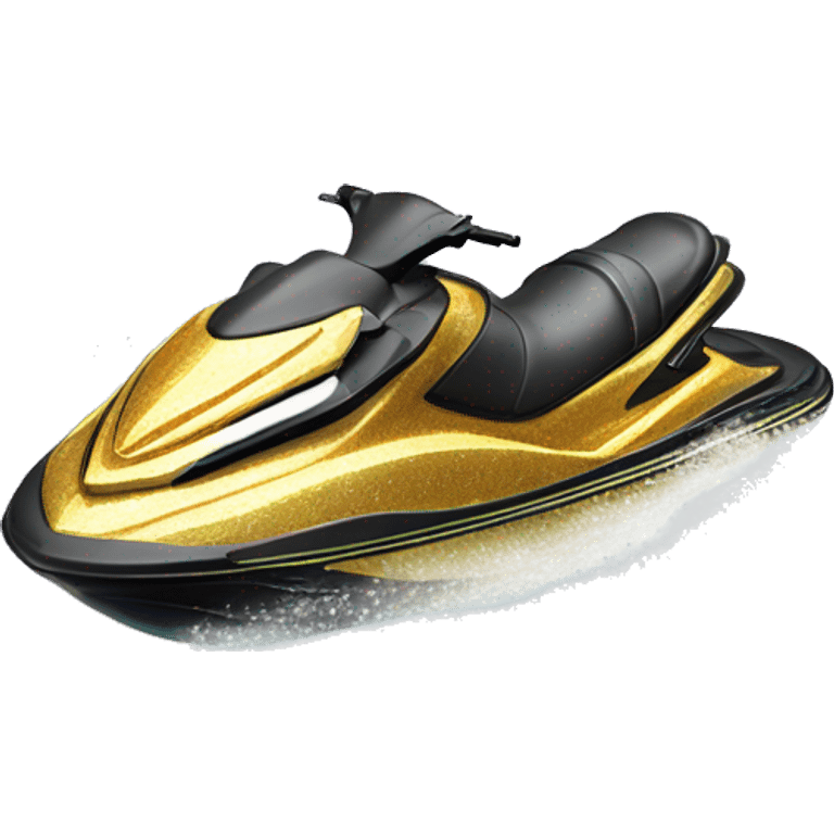  Realistic glitter jet ski isolated. emoji