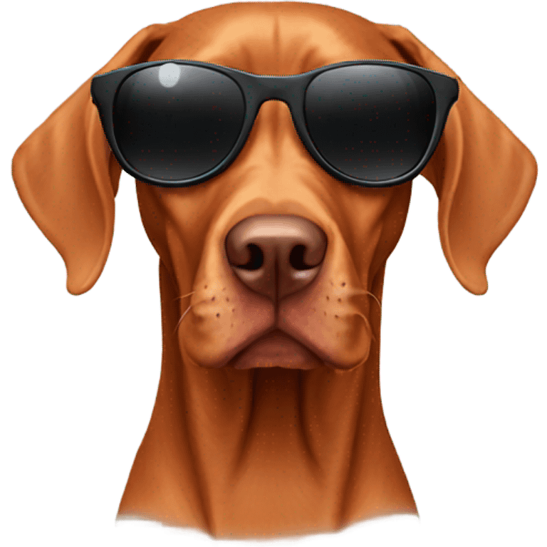 Vizsla with sunglasses emoji