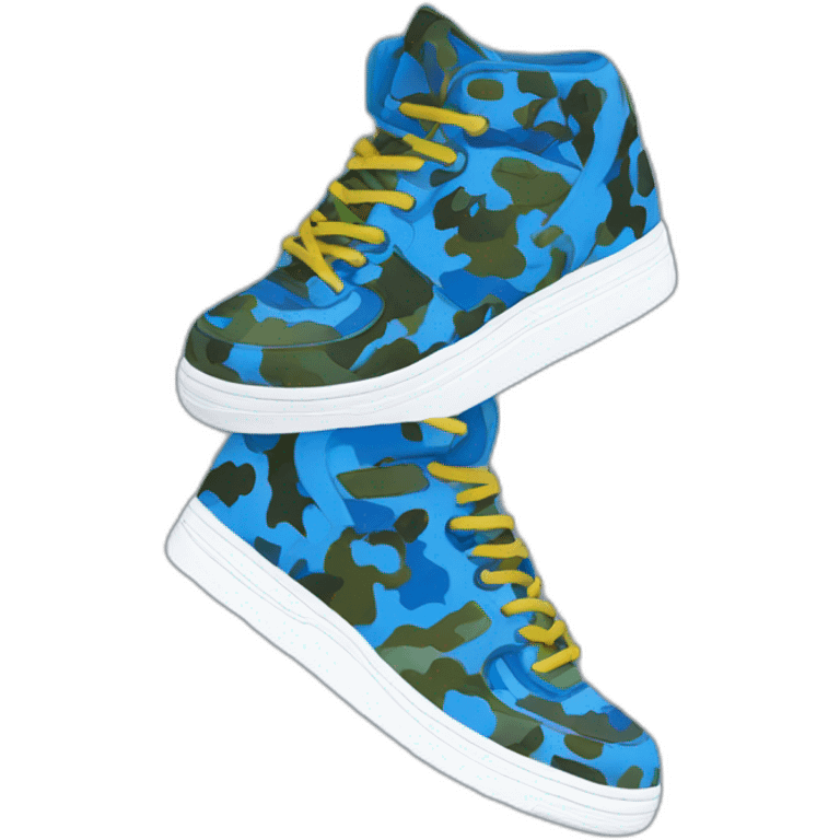 Bape sneakers camo blue emoji