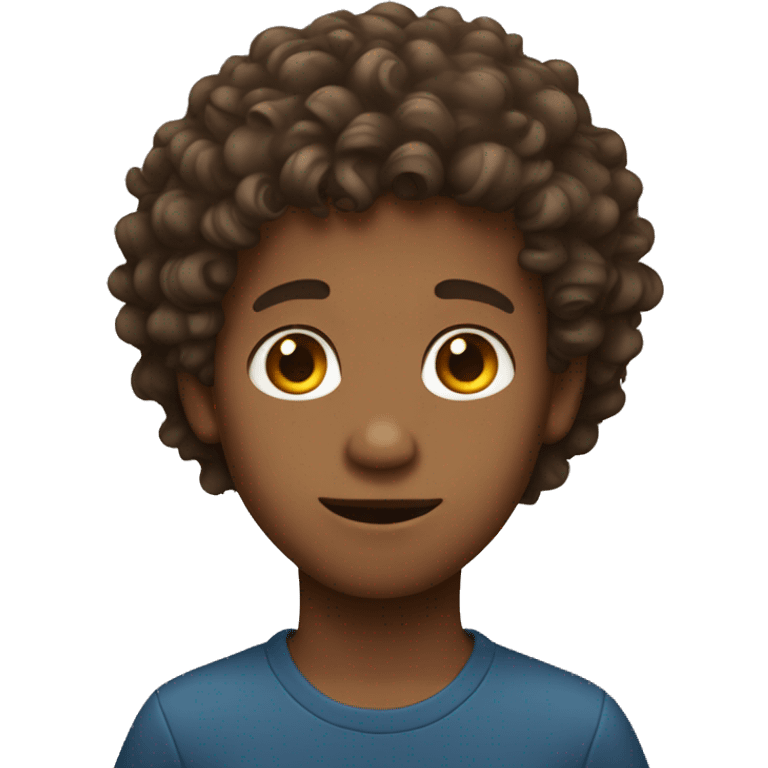 Boy with curly brown hair  emoji