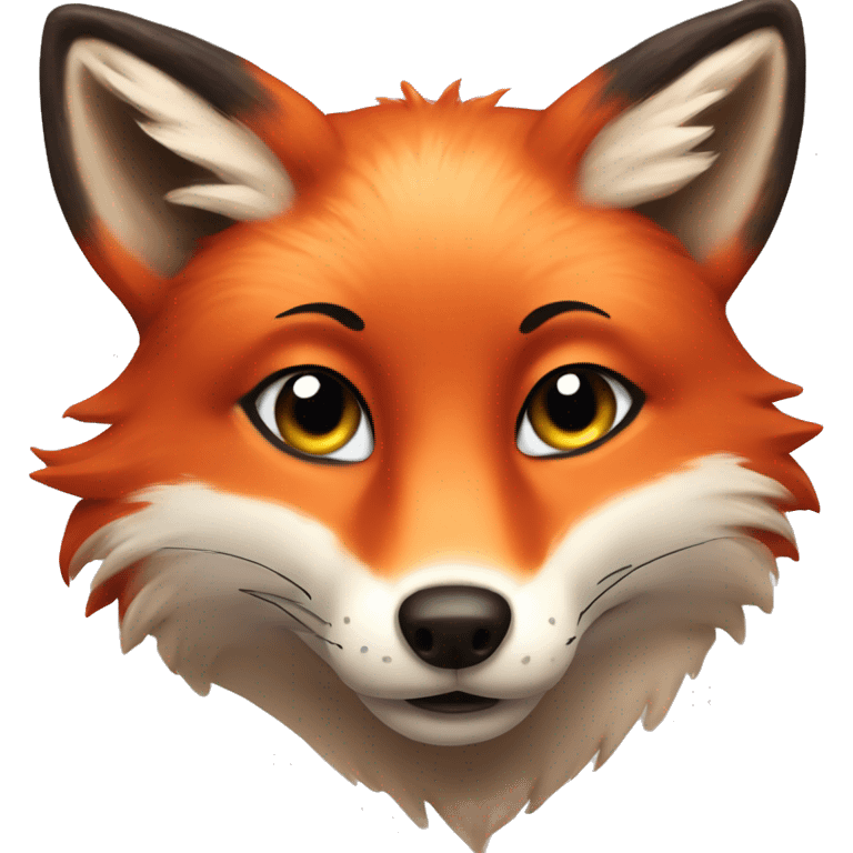 "deep lush red fox face" with hearts in eyes emoji