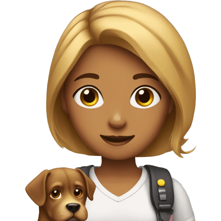 A girl with a dog  emoji