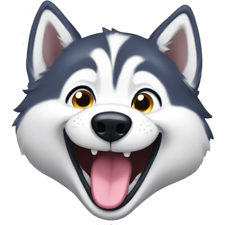 husky laugh emoji