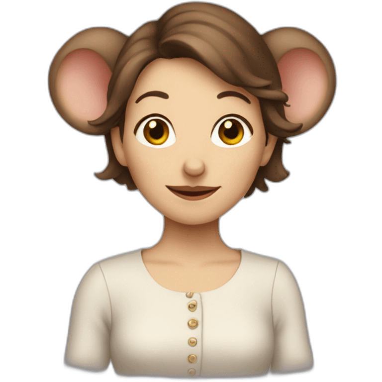 mouse lady with brown hair emoji