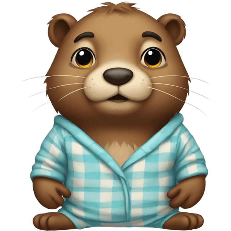 Upset beaver in pajamas emoji