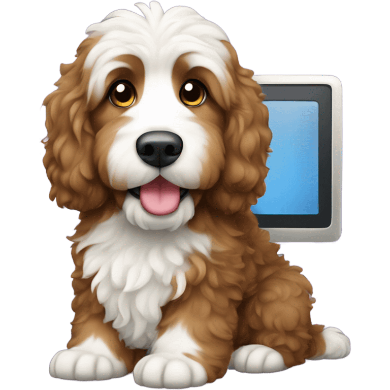 bernedoodle and computer emoji