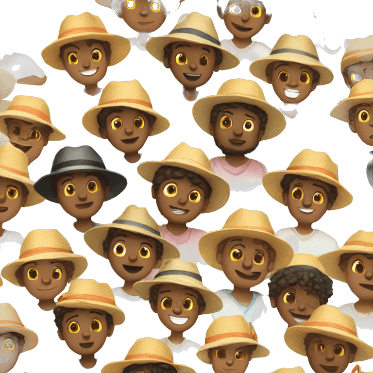 boys enjoying summer vibes with hats on  emoji