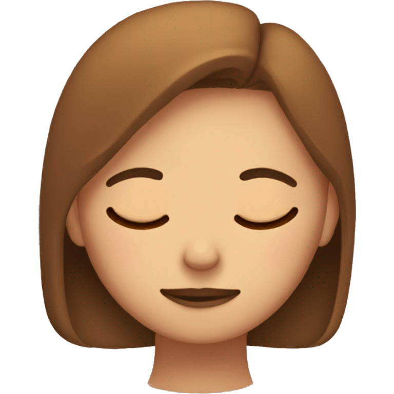 Girl with brown hear is sleeping emoji