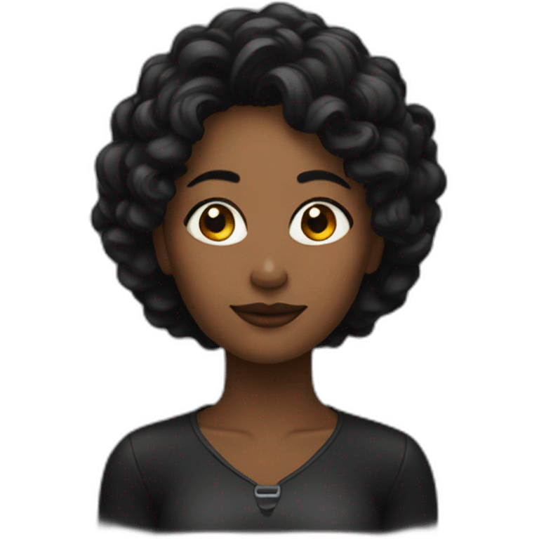 Femme noir avec des locks emoji