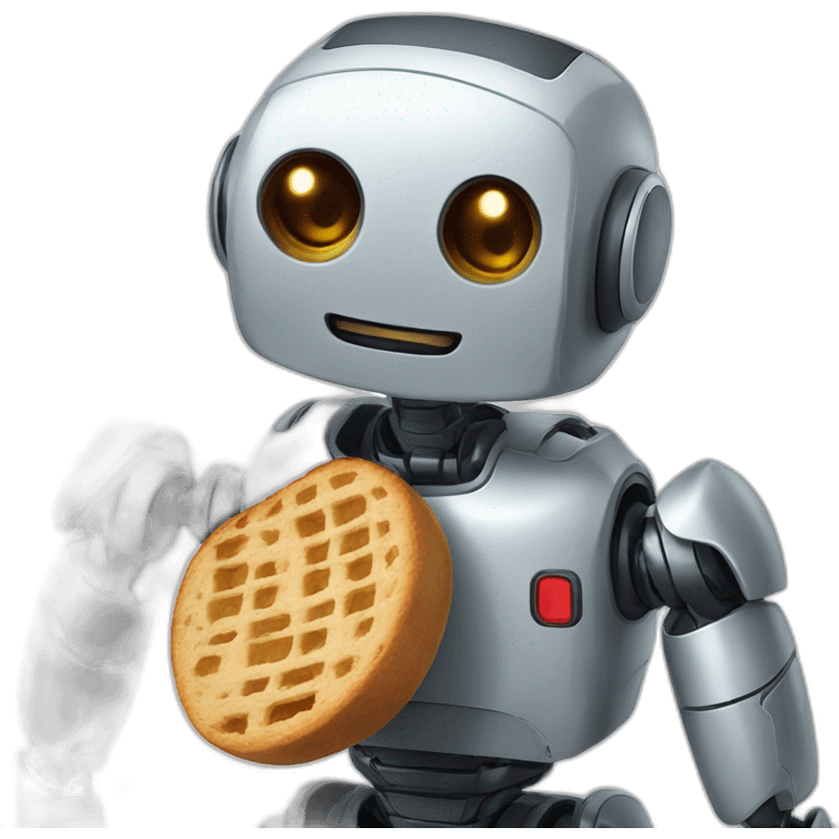 a roboter that eat an nutela bred emoji