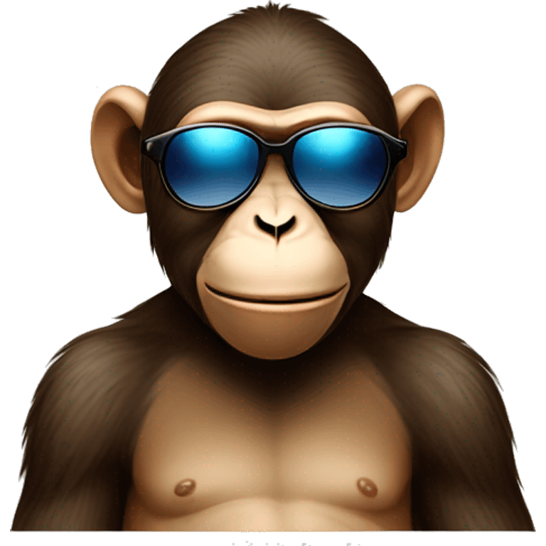 monkey wearing sunglasses and blowing a kiss emoji