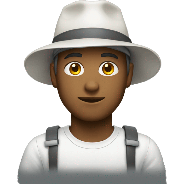 white male student with hat emoji