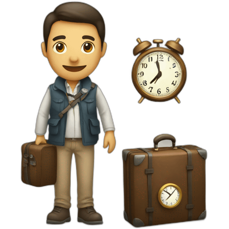 Traveler with a clock emoji